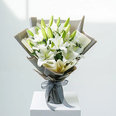 Beautiful Lilies, Elegance in Every Petal Bouquet, White Lily, Mesmerizing Arrangement